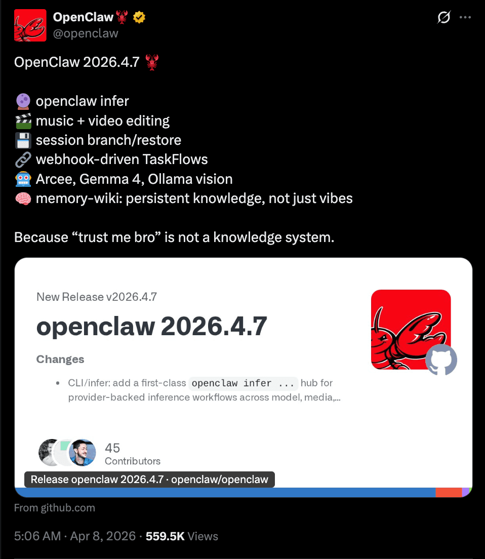OpenClaw v4.7 release